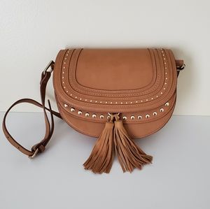 Mango crossbody hobo bag with tassel